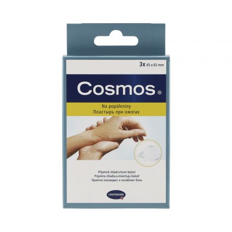 Пластырь при ожогах стерильный Cosmos Hydro-Active, 4,5 см х 6,5 см, 3 шт