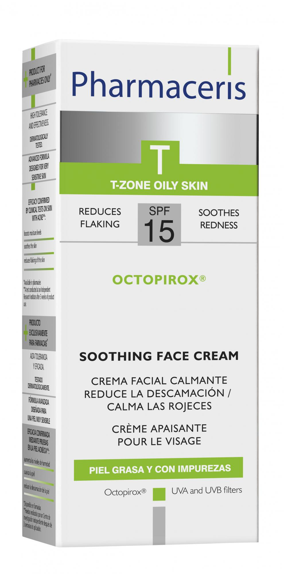 Успокаивающий крем для лица Pharmaceris T "Octopirox SPF 15", 30 мл