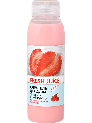 Крем -гель для душа Fresh Juice "Клубника и Красная восковница", 300 мл