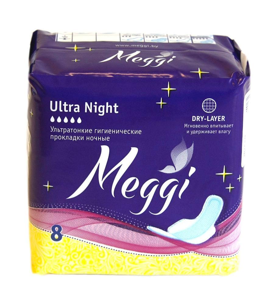 Гигиенические прокладки Meggi Ultra Night, 8 шт